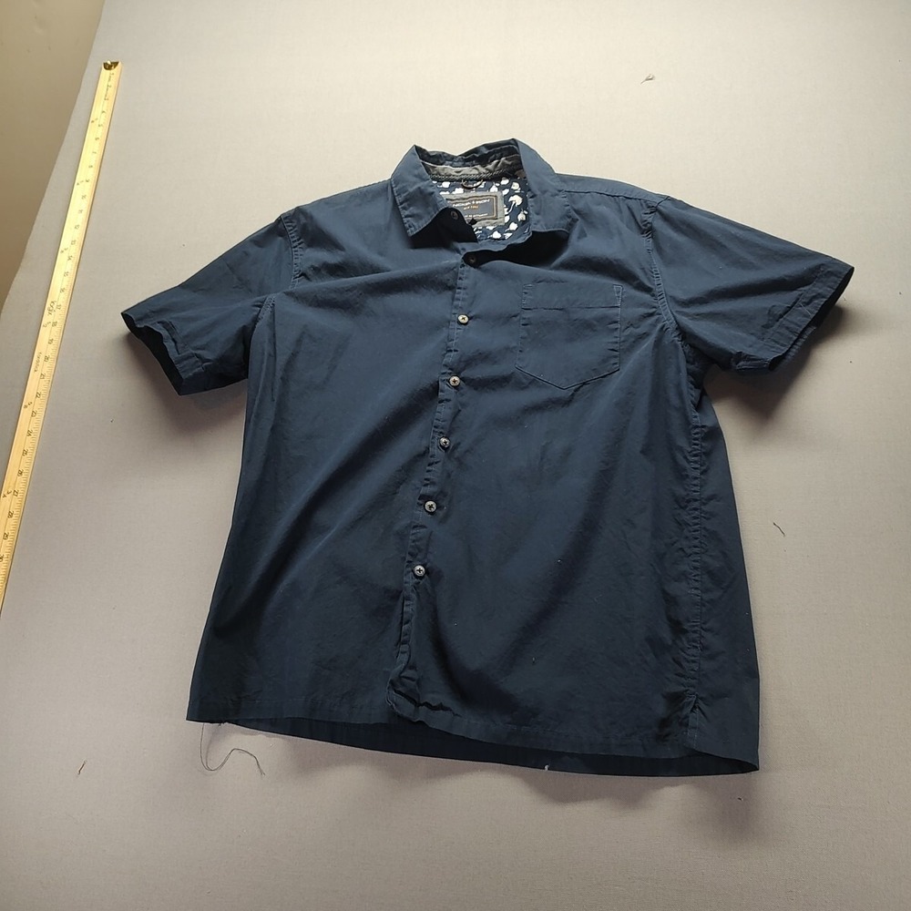 Nickel & Iron Men's‎ Blue Casual Button-up Shirt Short Sleeve Size Extra Large